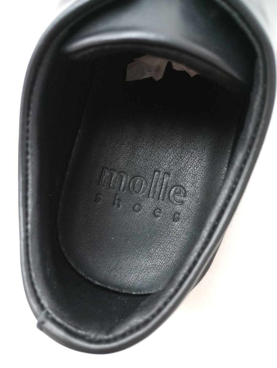 molle shoes モールシューズ レザーシューズ Q/L OXFORD クイックシューレース 靴 黒 ブラック  【中古】