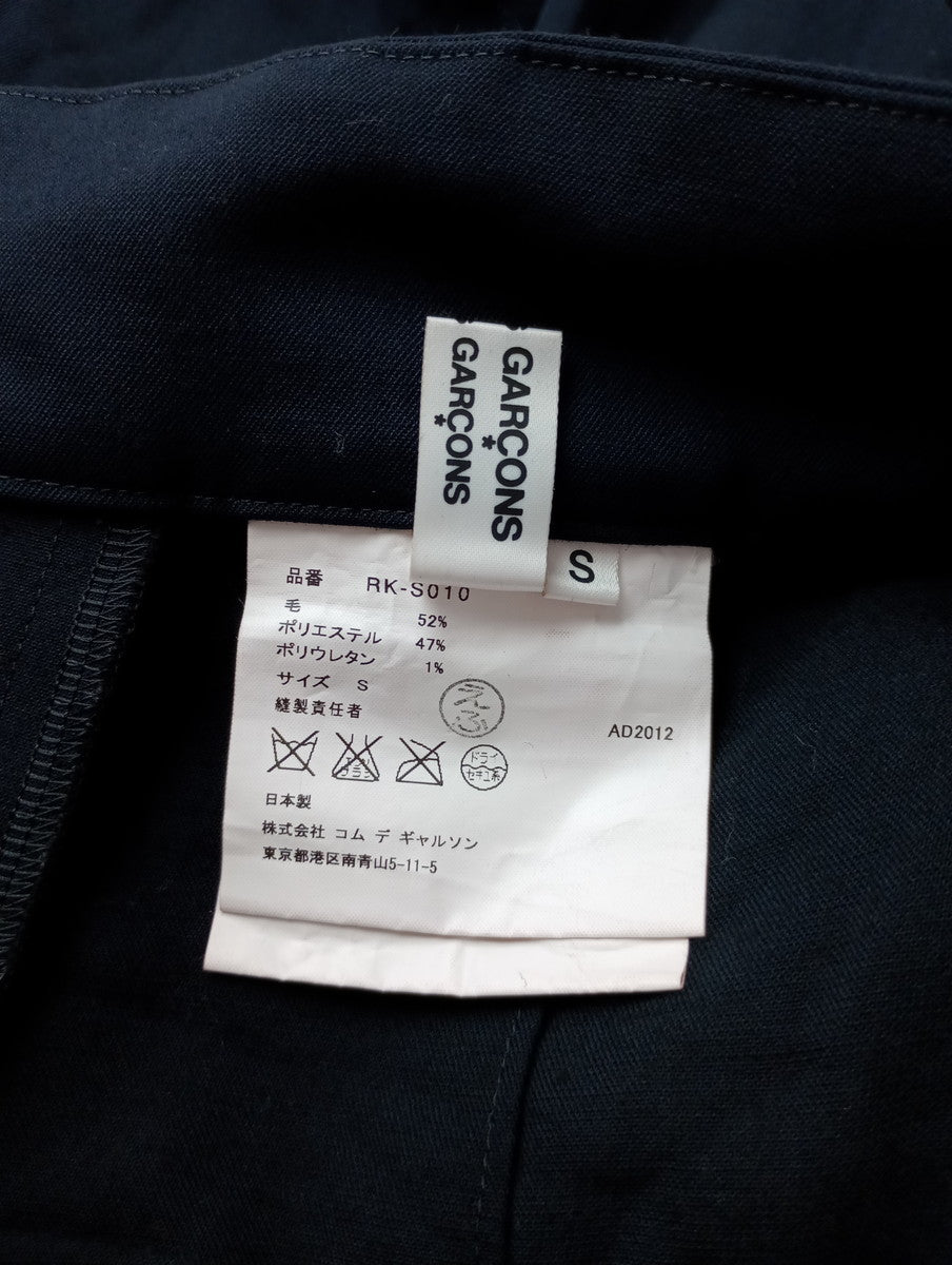 COMME des GARCONS コムデギャルソン コムコム ワイド プリーツ ロングスカート ダークネイビー  S【中古】