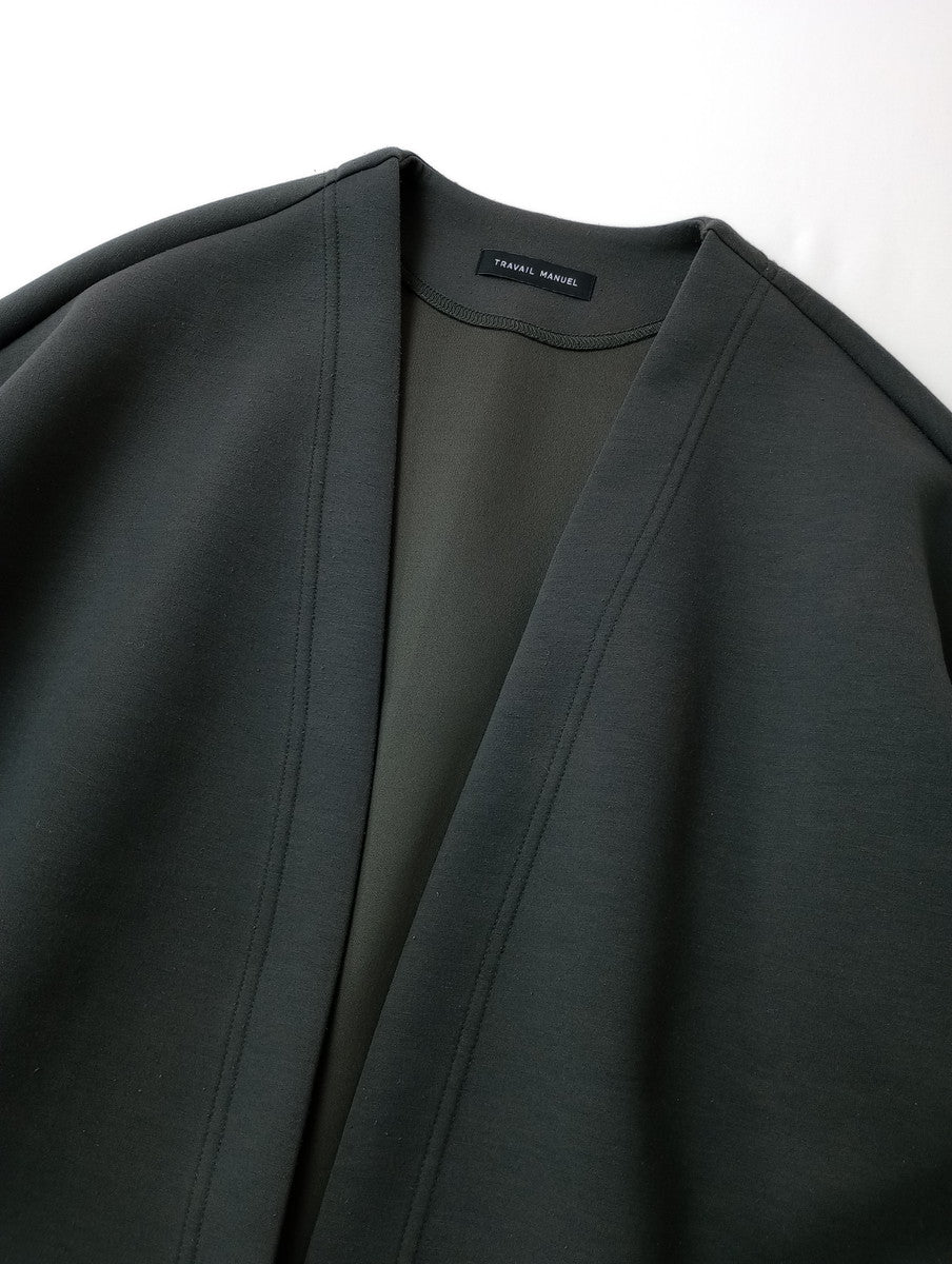 TRAVAIL MANUELトラヴァイユマニュアル クッション ダンボール ロング エア コート ダークグレー【中古】