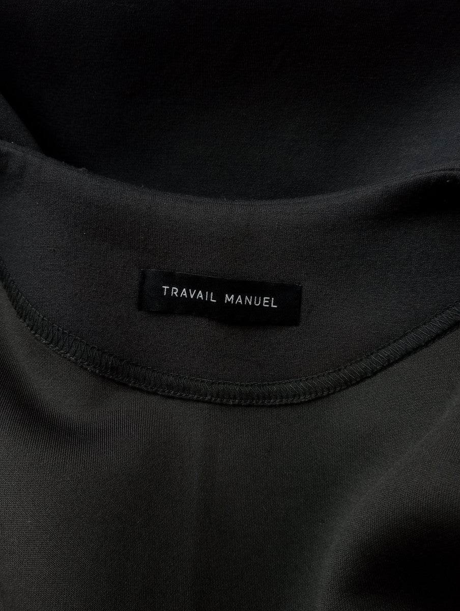 TRAVAIL MANUELトラヴァイユマニュアル クッション ダンボール ロング エア コート ダークグレー【中古】