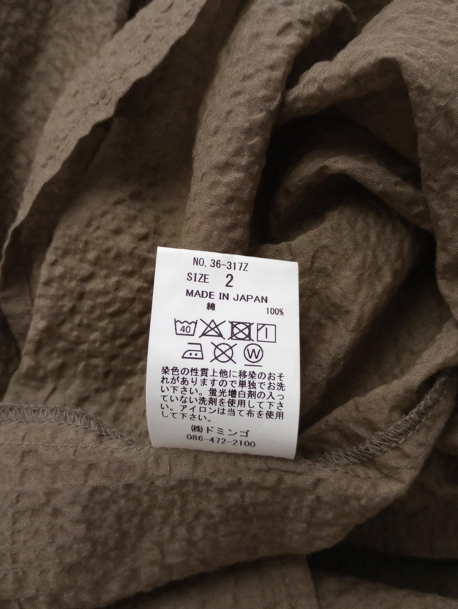 Brocante ブロカント ドミンゴ 80sリップルエール 長袖 シャツ 2 ブラウン 【中古】