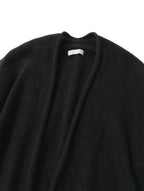 FACTORY ファクトリー キャメル 100％ ニットカーディガン ロング  黒 ブラック【中古】