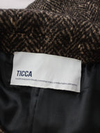 TICCA ティッカ ウール ミックス ツイード ピーコート ダークブラウン゙ 【中古】