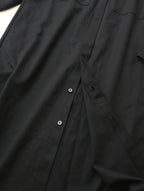 TICCA ティッカ ウォッシャブルウールスタンドカラー ロング シャツ ワンピース 黒に近いダークネイビー 【中古】