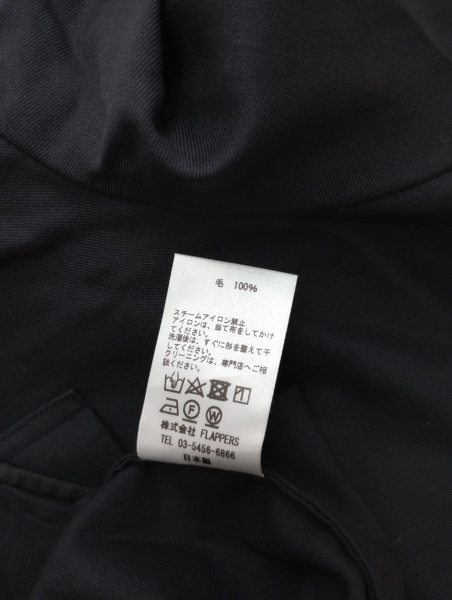 TICCA ティッカ ウォッシャブルウールスタンドカラー ロング シャツ ワンピース 黒に近いダークネイビー 【中古】