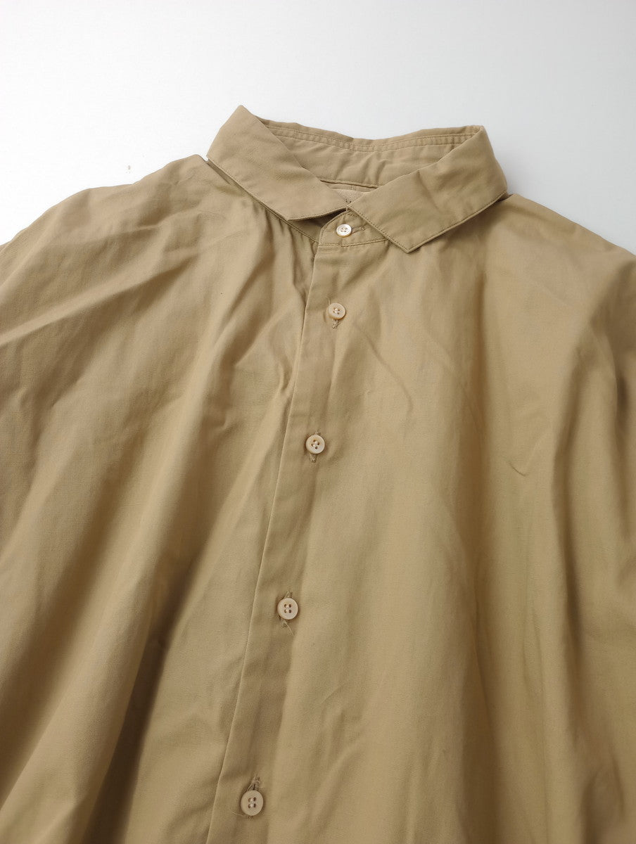 suzuki takayuki スズキタカユキ weather-cloth shirt ウェザークロス シャツ コットン 綿 リネン ワンピース ロング ドレス コート  ベージュ 【中古】