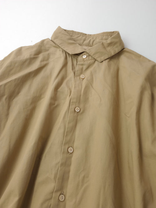 suzuki takayuki スズキタカユキ weather-cloth shirt ウェザークロス シャツ コットン 綿 リネン ワンピース ロング ドレス コート  ベージュ 【中古】