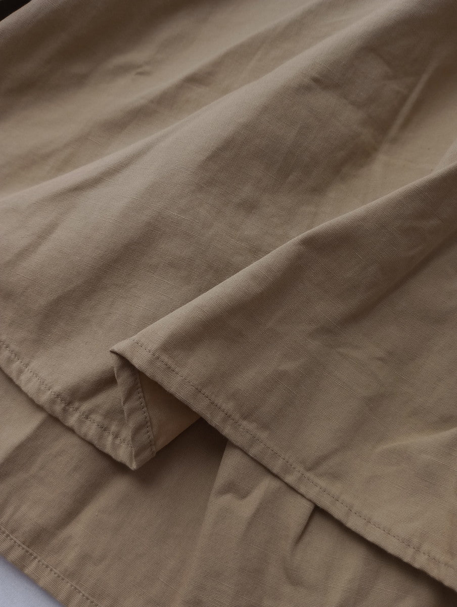 suzuki takayuki スズキタカユキ weather-cloth shirt ウェザークロス シャツ コットン 綿 リネン ワンピース ロング ドレス コート  ベージュ 【中古】