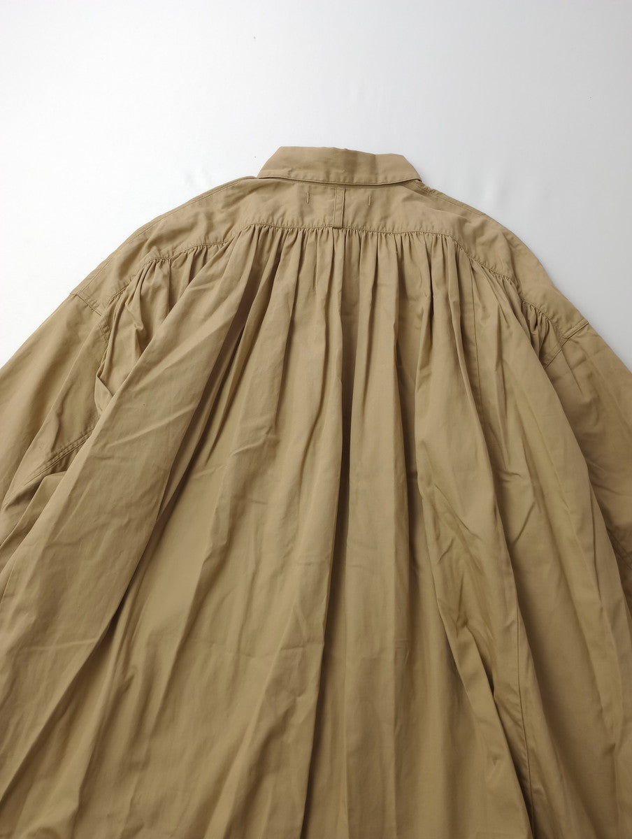 suzuki takayuki スズキタカユキ weather-cloth shirt ウェザークロス シャツ コットン 綿 リネン ワンピース ロング ドレス コート  ベージュ 【中古】