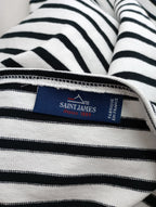 SAINT JAMES セントジェームス ワイド ボーダー バスクシャツ  半袖  カットソー トップス 白黒  (12M＋3904)【中古】