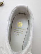 CROWN クラウン レザー フラットシューズ  靴 白 ホワイト 5  【中古】