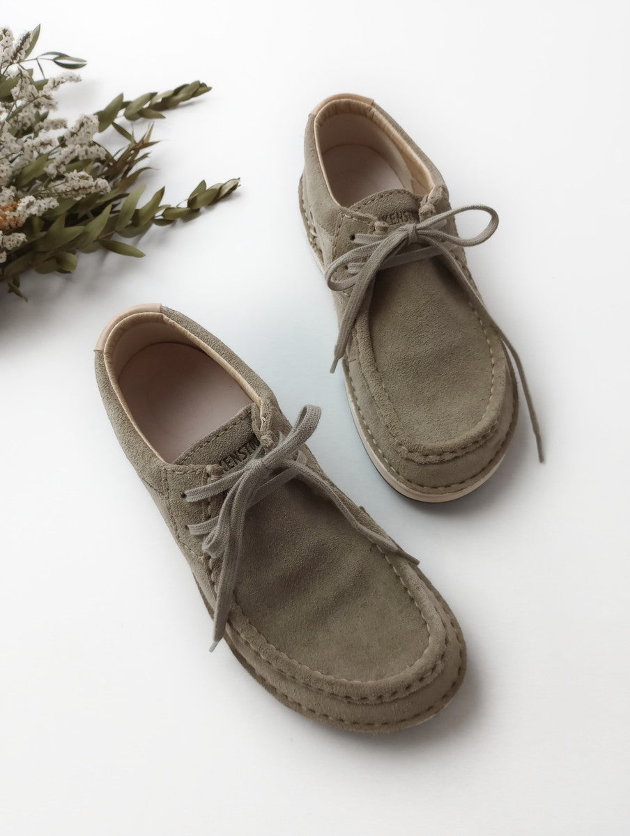 BIRKENSTOCK ビルケンシュトック Pasadena Taupe パサデナ スエード レザー モカシン シューズ  靴  カーキがかったベージュ  37 24 【中古】