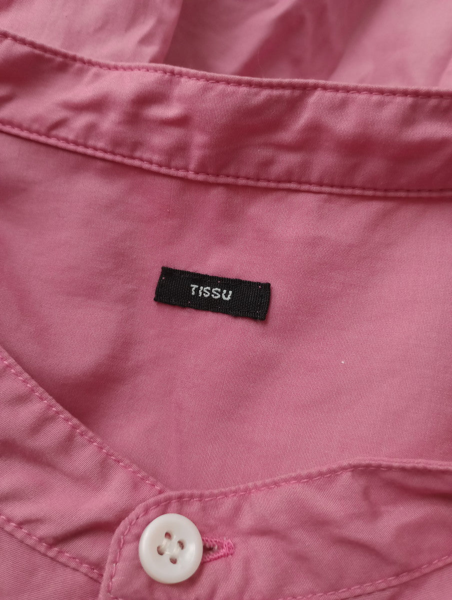 UNIVERSAL TISSU ユニヴァーサルティシュ 100～120/2 ブロード バンドカラー 長袖 シャツ トップス  ピンク【中古】