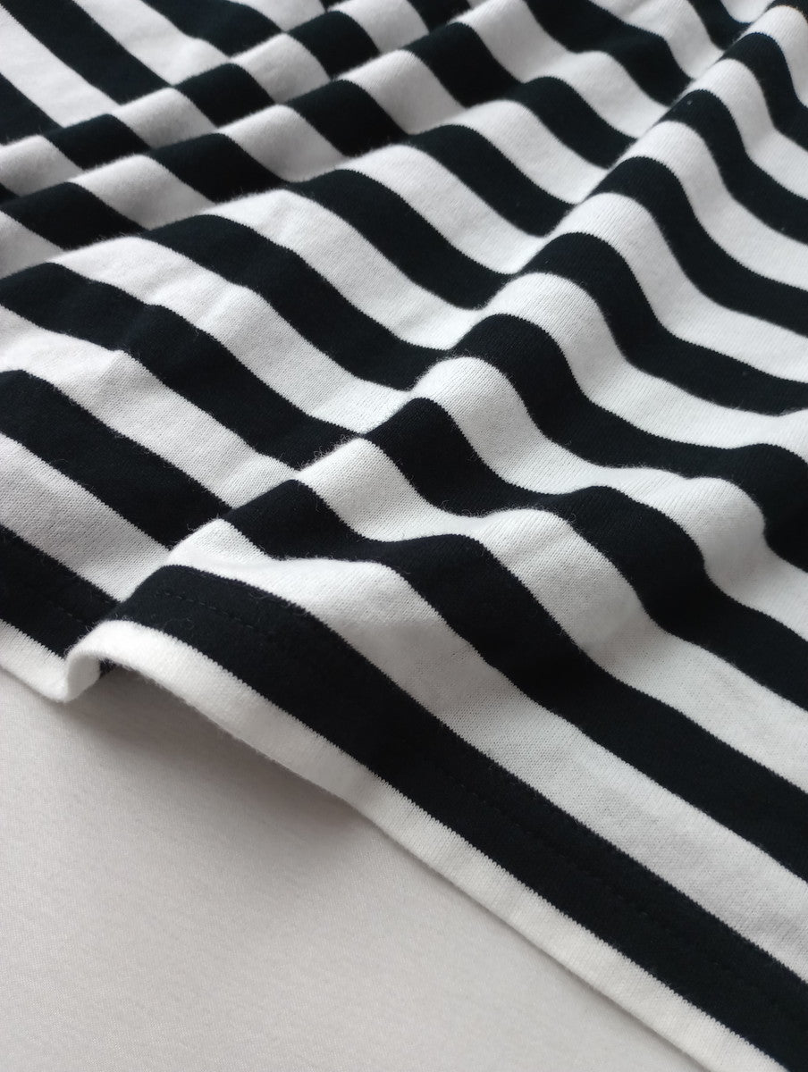 UNIVERSAL TISSU ユニヴァーサルティシュ クラシック天竺 ボーダー ワイド 半袖 カットソー トップス Tシャツ  （12M+3844）【中古】