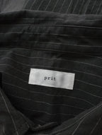 prit プリット コットンリネンウェザー近江晒加工 5分袖レギュラーカラービッグシャツ ピンストライプ  （12M+3842）【中古】