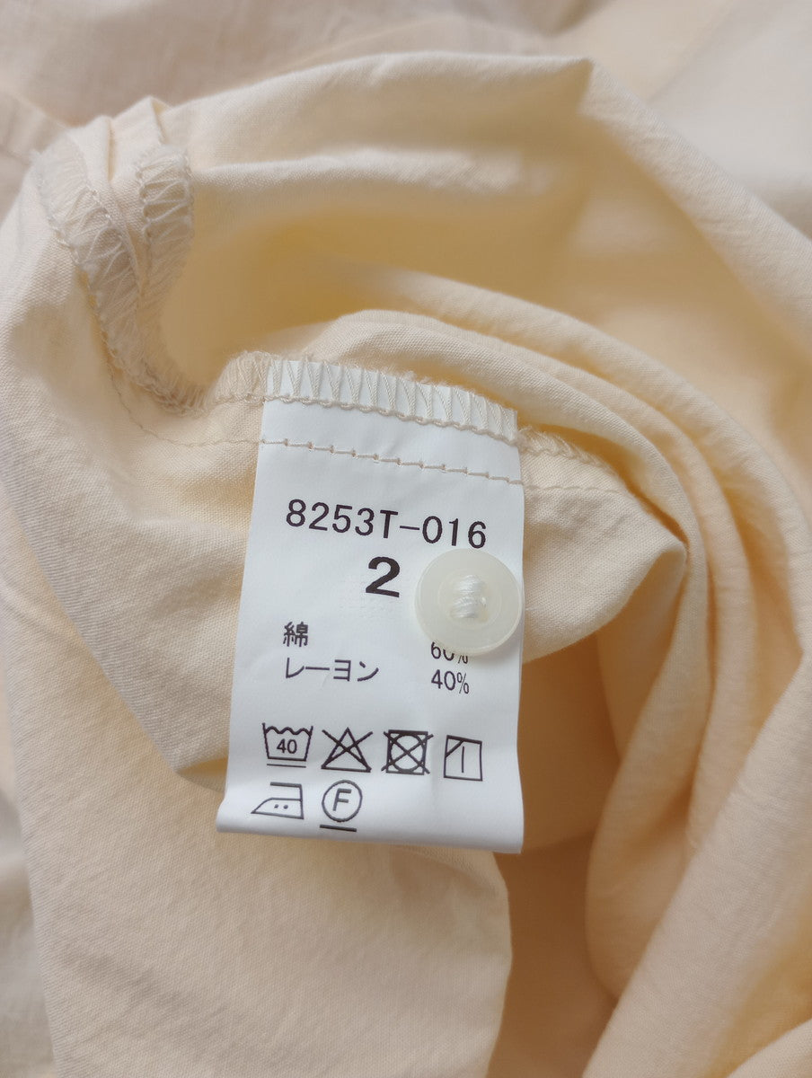 grin グリン チビ襟ワイドシャツ 半袖   トップス クリームイエロー 黄色 2 （12M+3843）【中古】