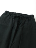 ICHI Antiquites イチアンティークス フレンチリネン 麻 100％ ワイド イージーパンツ 黒 ブラック 【中古】