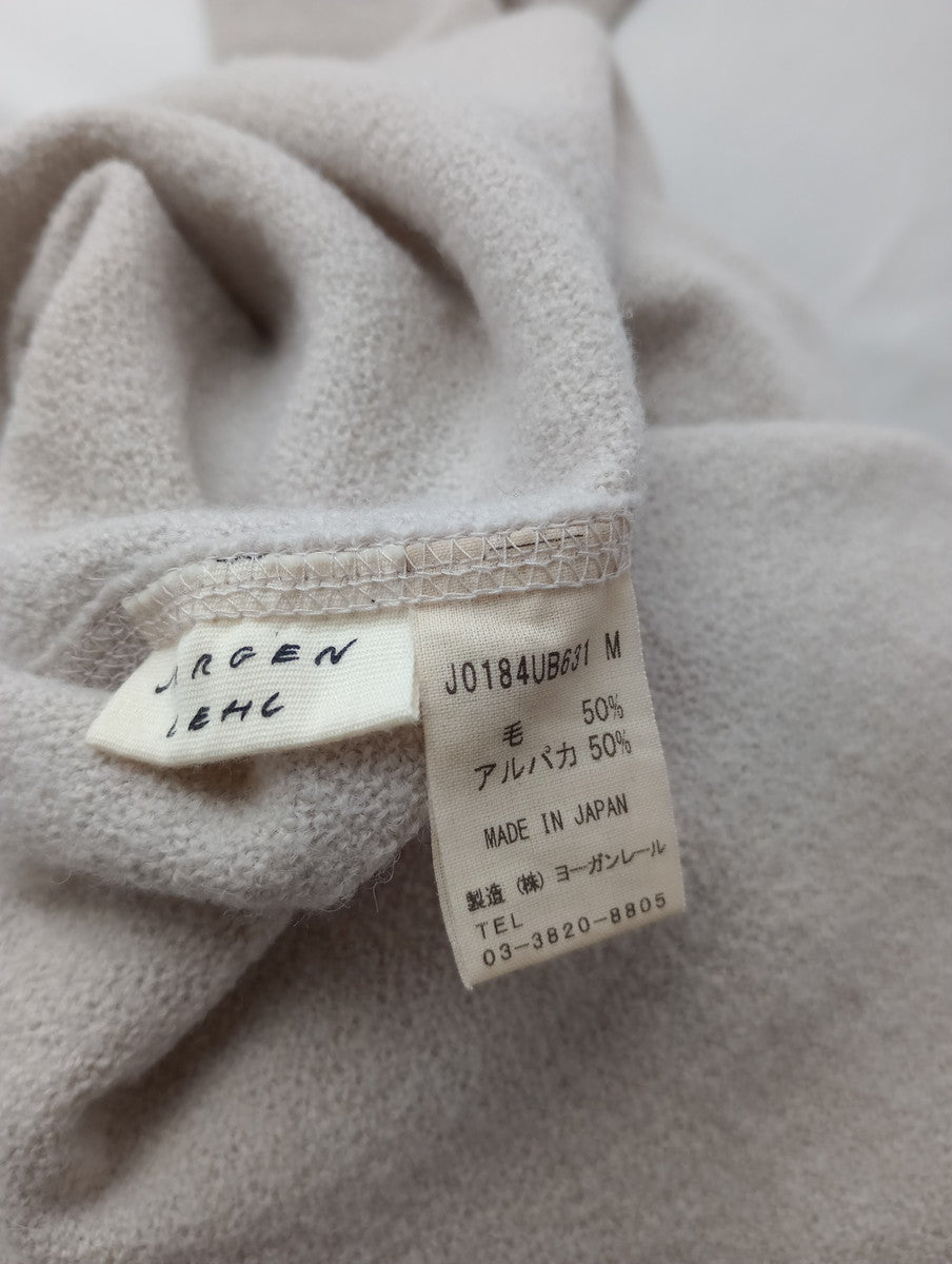 JURGEN LEHL ヨーガンレール ウール アルパカ プルオーバー 長袖 ニット トップス アイボリー M【中古】