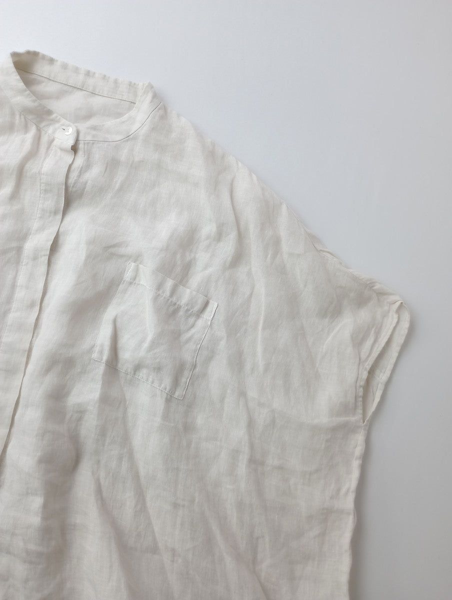 25SS evam eva エヴァムエヴァ linen wide shirt リネンワイドシャツ 生成り M(12M＋3912)【中古】