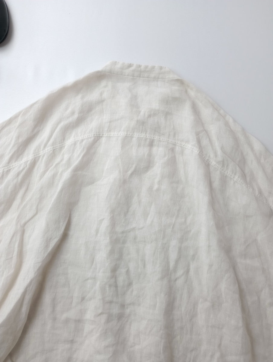 25SS evam eva エヴァムエヴァ linen wide shirt リネンワイドシャツ 生成り M(12M＋3912)【中古】
