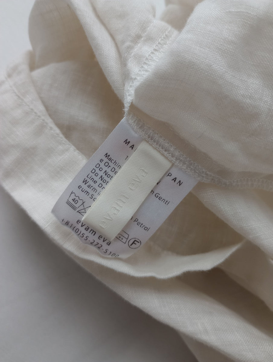 25SS evam eva エヴァムエヴァ linen wide shirt リネンワイドシャツ 生成り M(12M＋3912)【中古】