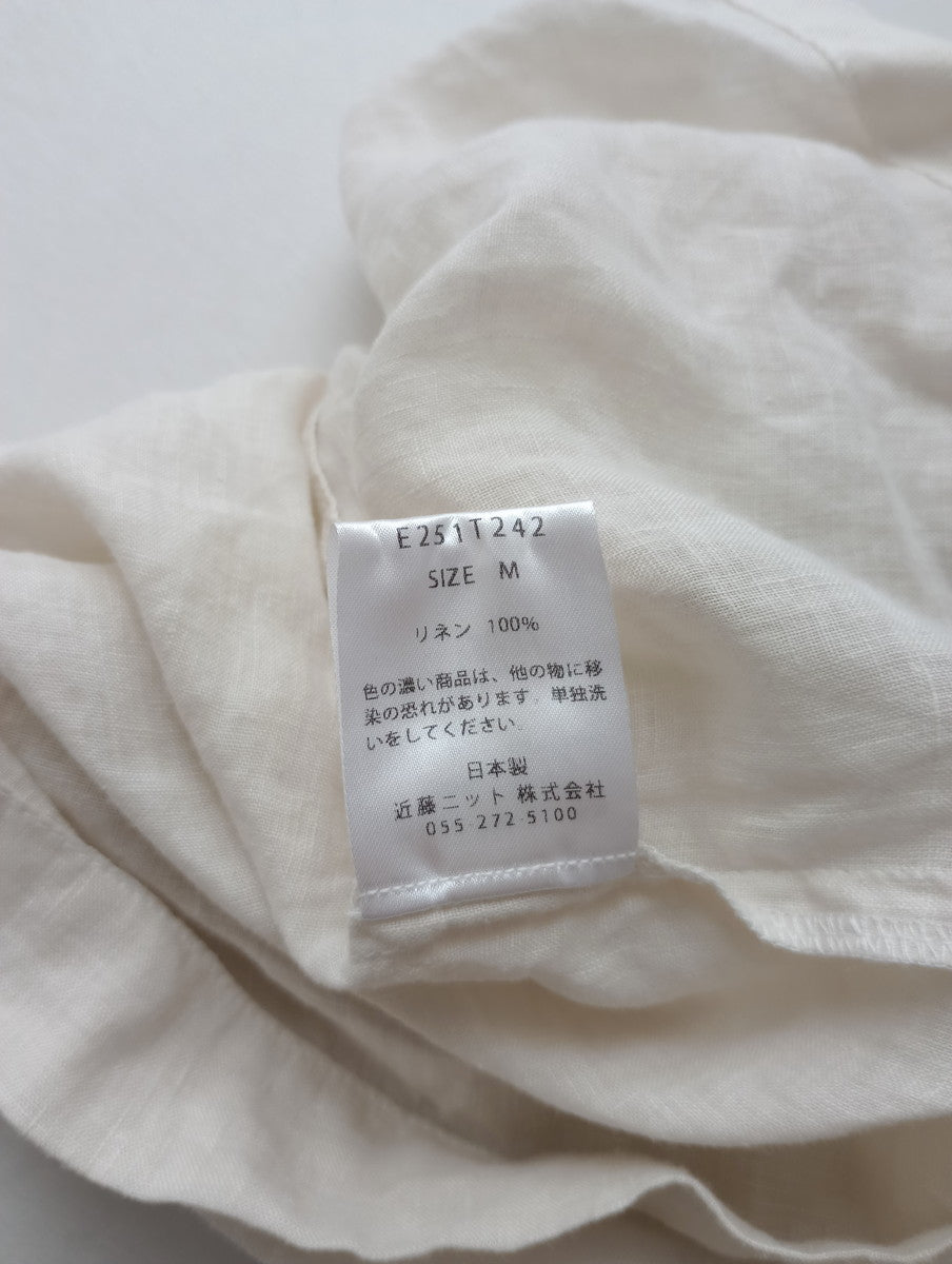 25SS evam eva エヴァムエヴァ linen wide shirt リネンワイドシャツ 生成り M(12M＋3912)【中古】