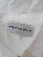 STAMP AND DIARY スタンプアンドダイアリー 刺繍 シャツ ブラウス 白 ホワイト 長袖  【中古】