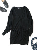 Marimekko マリメッコ PIHTA SOLID KNIT CARDIGAN ニットカーディガン 黒 ブラック S  【中古】