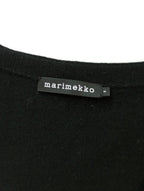 Marimekko マリメッコ PIHTA SOLID KNIT CARDIGAN ニットカーディガン 黒 ブラック S  【中古】