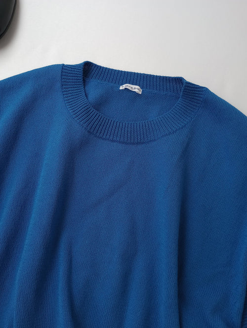homspun ホームスパン コットンコード ニット ベスト ブルー S  【中古】