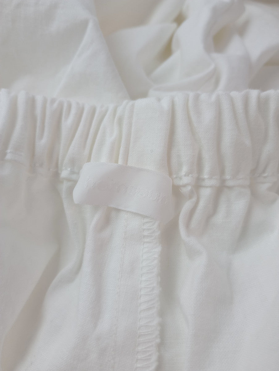 homspun ホームスパン バルキーシーチング 厚手 ギャザーパンツ 白【中古】