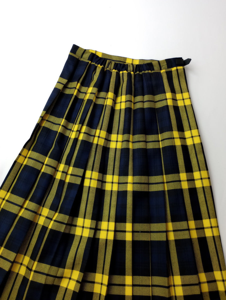 新品 O'NEIL OF DUBLIN オニールオブダブリン ロング キルト スカート イージー マキシ 黄色 イエロー チェック INISHBIGGLE ISLAND 10  US8  【中古】