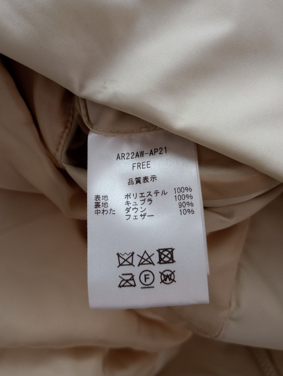 ARGUE アギュー DOWN FEATHER FOODIE BLOUSON ダウンフェザーフーディーブルゾン ジャケット アイボリー  【中古】