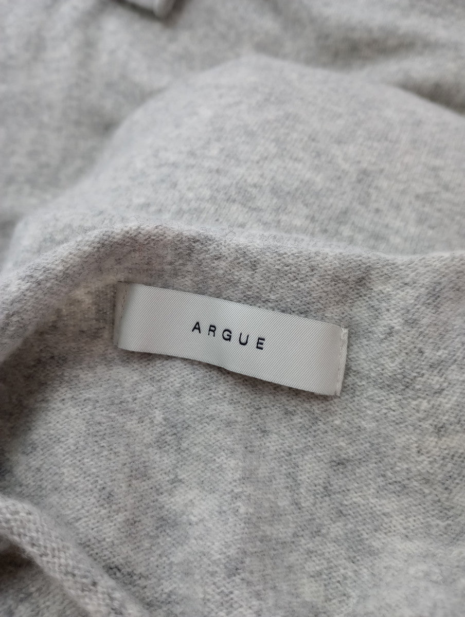 ARGUE アギュー ウール 毛 100％ 長袖 ニット セーター トップス ライト グレー 【中古】
