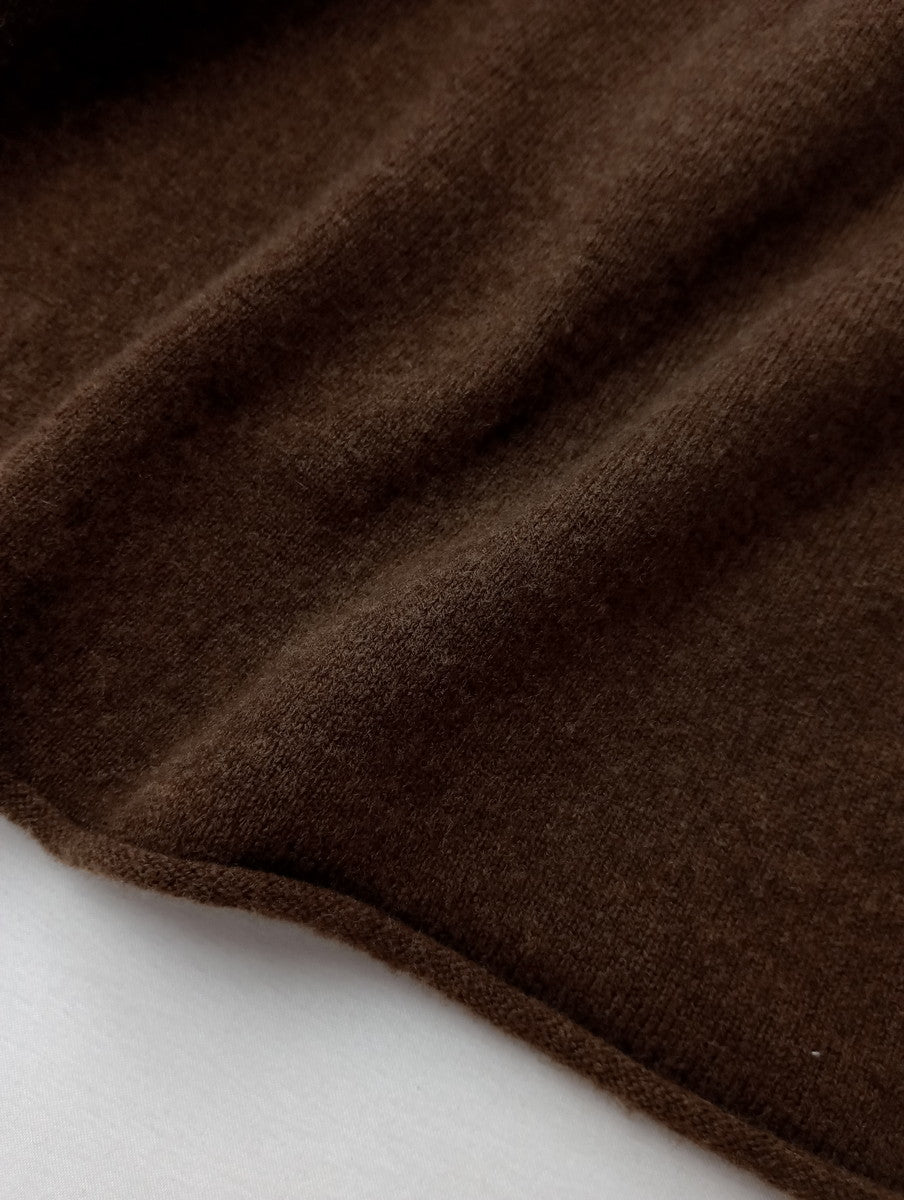 ARGUE アギュー SUPER EXTRA FINE LAMB‘S WOOL T-SHIRT HOLE KNIT スーパーファイン ラムズウール 長袖  ニット  トップス  2 ブラウン   【中古】