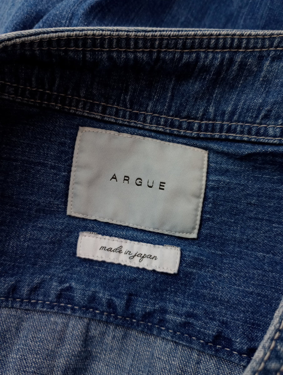 ARGUE アギュー ベースボール デニム シャツ カバーオール ジャケット ブルー  【中古】