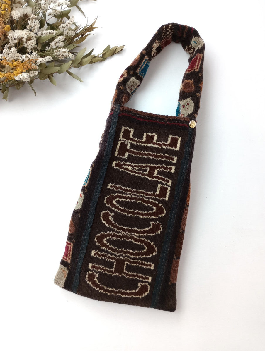 ebagos エバゴス CHOCOLATE シェニール織り チョコレート ポーチ バッグ 【中古】