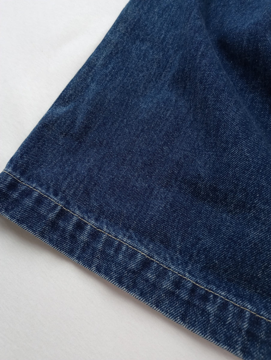 JOHNBULL ジョンブル コットンデニムタックベアサロペット オーバーオール オールインワン ヴィンテージ加工 ブルー  M  【中古】
