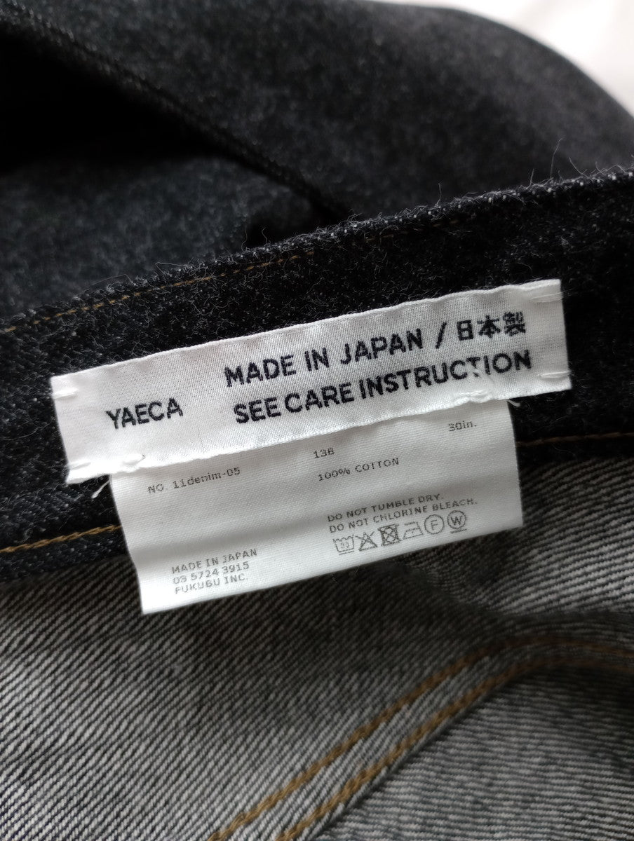 YAECA ヤエカ WIDE STRAIGHT 11-13B ワイド ストレート デニムパンツ  ネイビー 【中古】