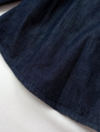 BONNY WOVEN ボニーウーブン BOW TIE BLOUSE デニム ボウタイ ブラウス 長袖 トップス ネイビー  【中古】