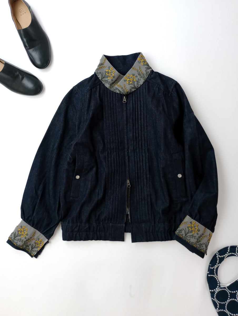 LOKITHO × JAPAN DENIM ロキト ジャパンデニム EMBROIDERY BLOUSON エンブロイダリー デニム ブルゾン ジャケット ネイビー 【中古】