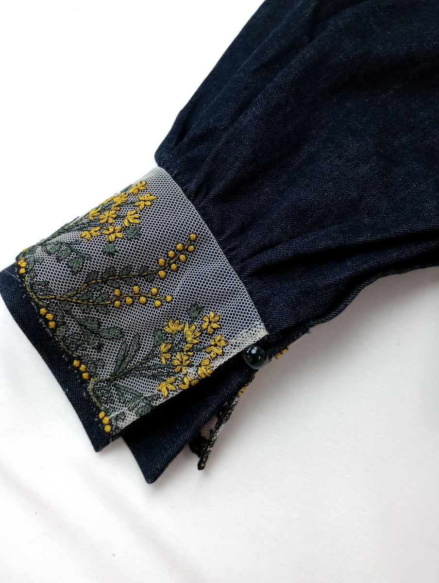 LOKITHO × JAPAN DENIM ロキト ジャパンデニム EMBROIDERY BLOUSON エンブロイダリー デニム ブルゾン ジャケット ネイビー 【中古】