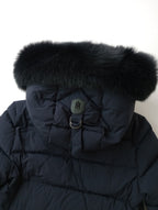 MACKAGE マッカージュ CALLA-BX フォックスファー ロング ダウン コート  ネイビー 黒 ブラック   S/P  【中古】