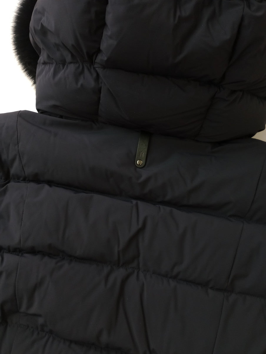 MACKAGE マッカージュ CALLA-BX フォックスファー ロング ダウン コート  ネイビー 黒 ブラック   S/P  【中古】