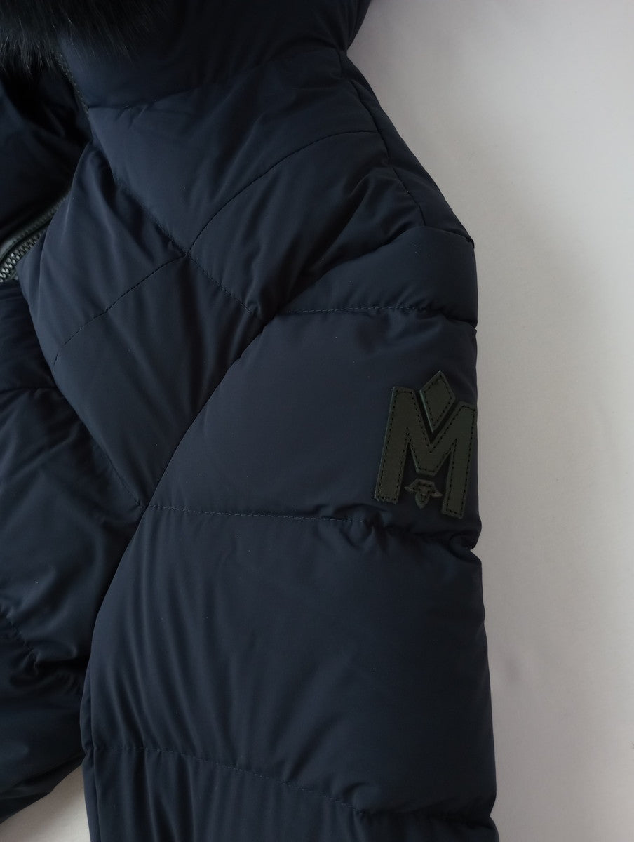 MACKAGE マッカージュ CALLA-BX フォックスファー ロング ダウン コート  ネイビー 黒 ブラック   S/P  【中古】
