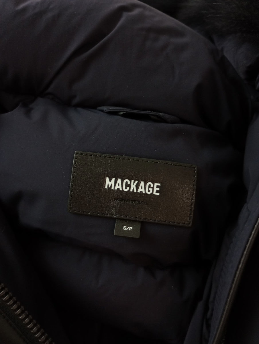 MACKAGE マッカージュ CALLA-BX フォックスファー ロング ダウン コート  ネイビー 黒 ブラック   S/P  【中古】