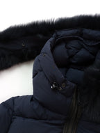 MACKAGE マッカージュ CALLA-BX フォックスファー ロング ダウン コート  ネイビー 黒 ブラック   S/P  【中古】
