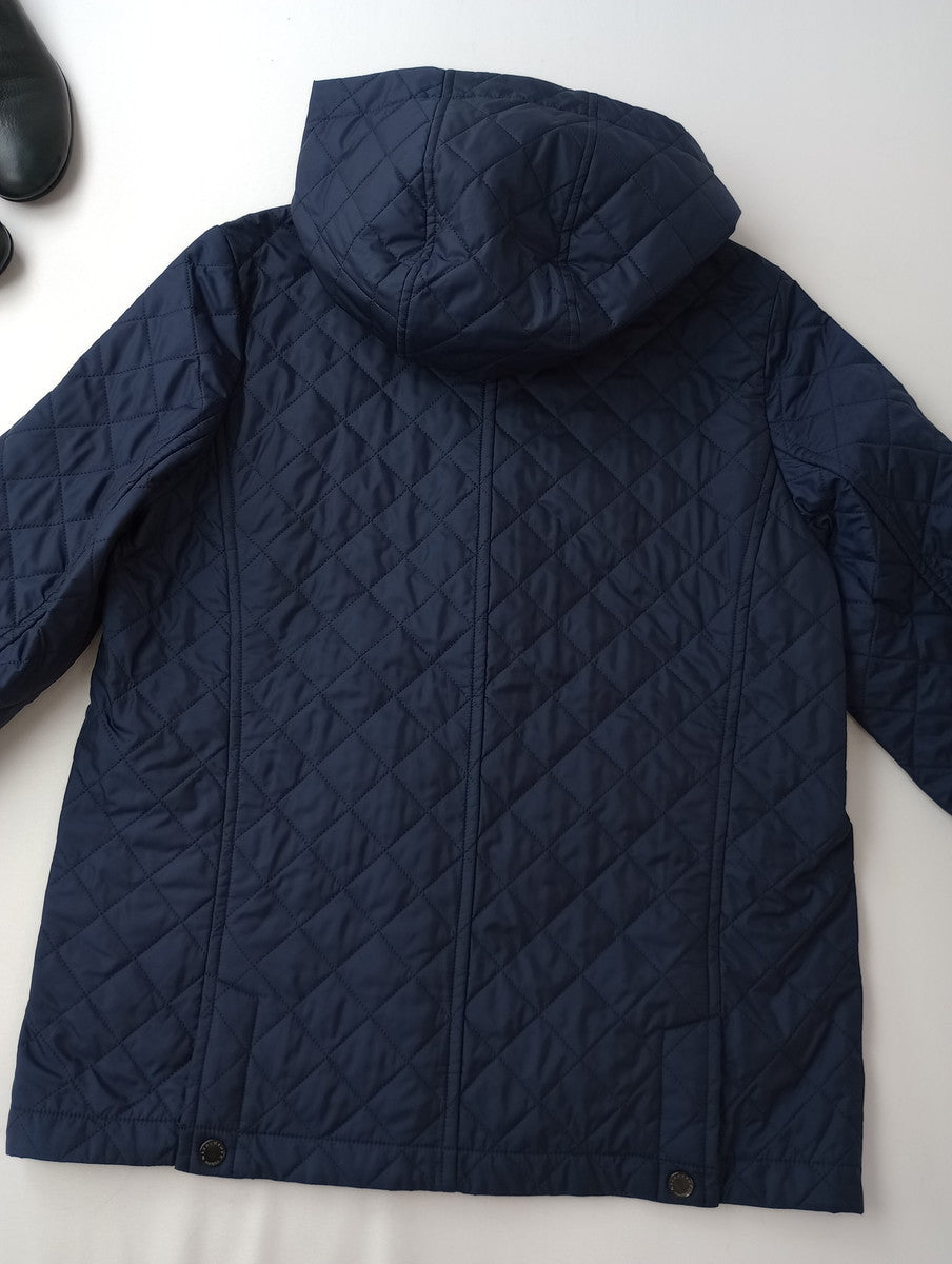 MACKINTOSH LONDON マッキントッシュロンドン キルティングタフタフーデットショートコート ネイビー ジャケット 38   【中古】