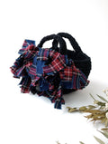 MIKI KAWAMURA 河村美琴 FRINGE TOTE BAG フリンジトートバッグ チェック 黒 ブラック  【中古】