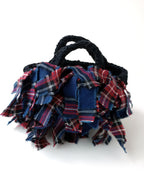 MIKI KAWAMURA 河村美琴 FRINGE TOTE BAG フリンジトートバッグ チェック 黒 ブラック  【中古】